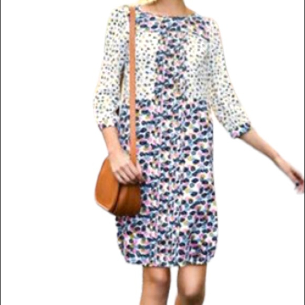 BODEN Hopscotch Poppy Meadow Pintuck Preppy Dress in Ivory size 10L